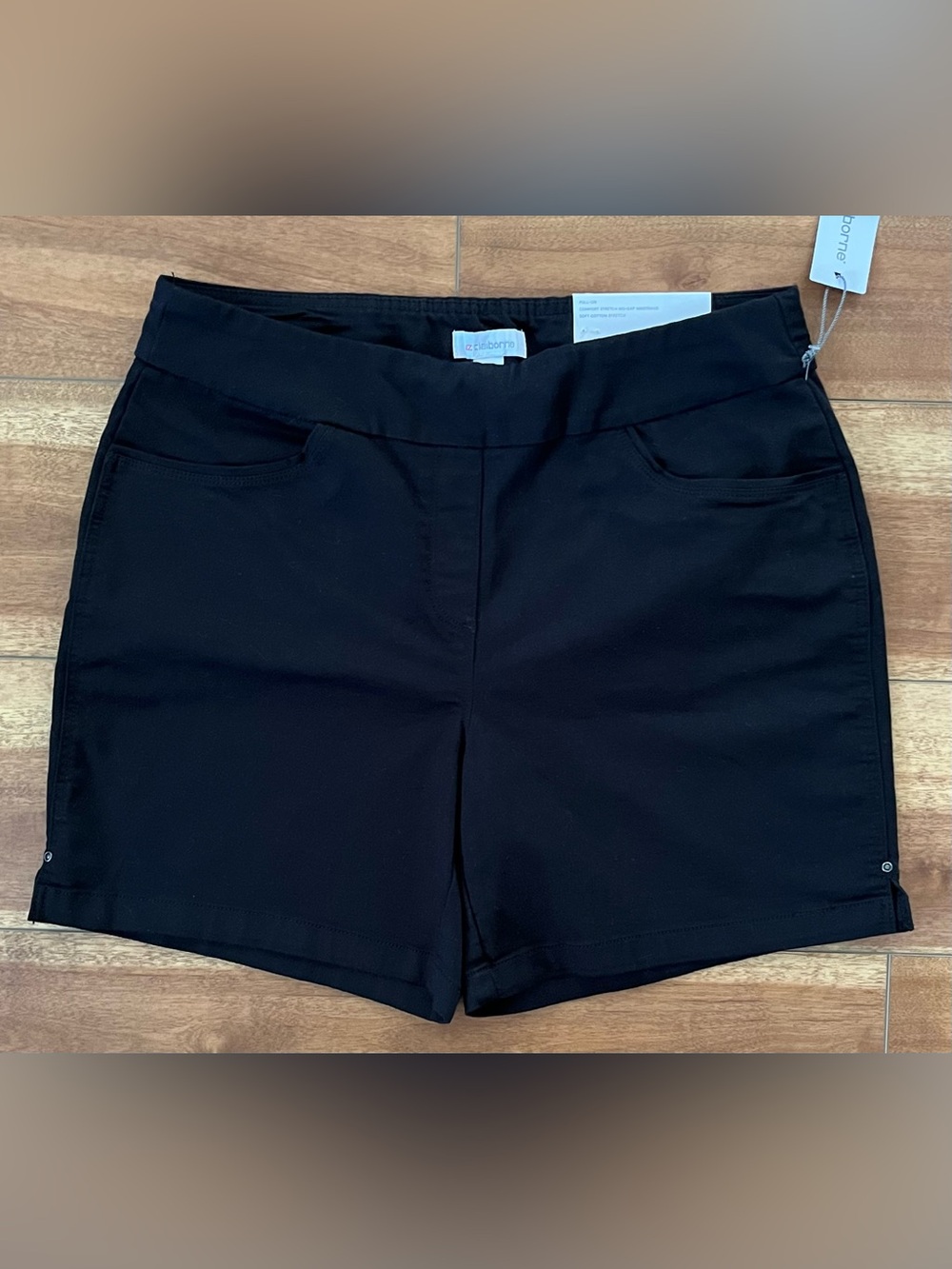 Liz Claiborne Black High-Waist Stretch Women's Shorts